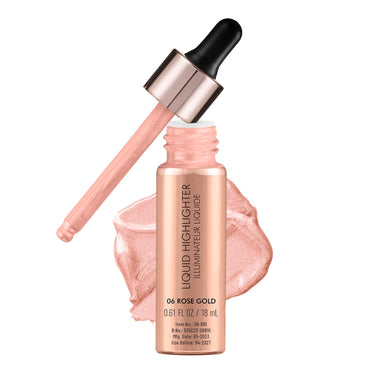 Swiss Beauty Drop & Glow Liquid Highlighter For Face Makeup | Illuminating Liquid Highlighter With Dewy Finish | Shade -Rosegold, 18ml